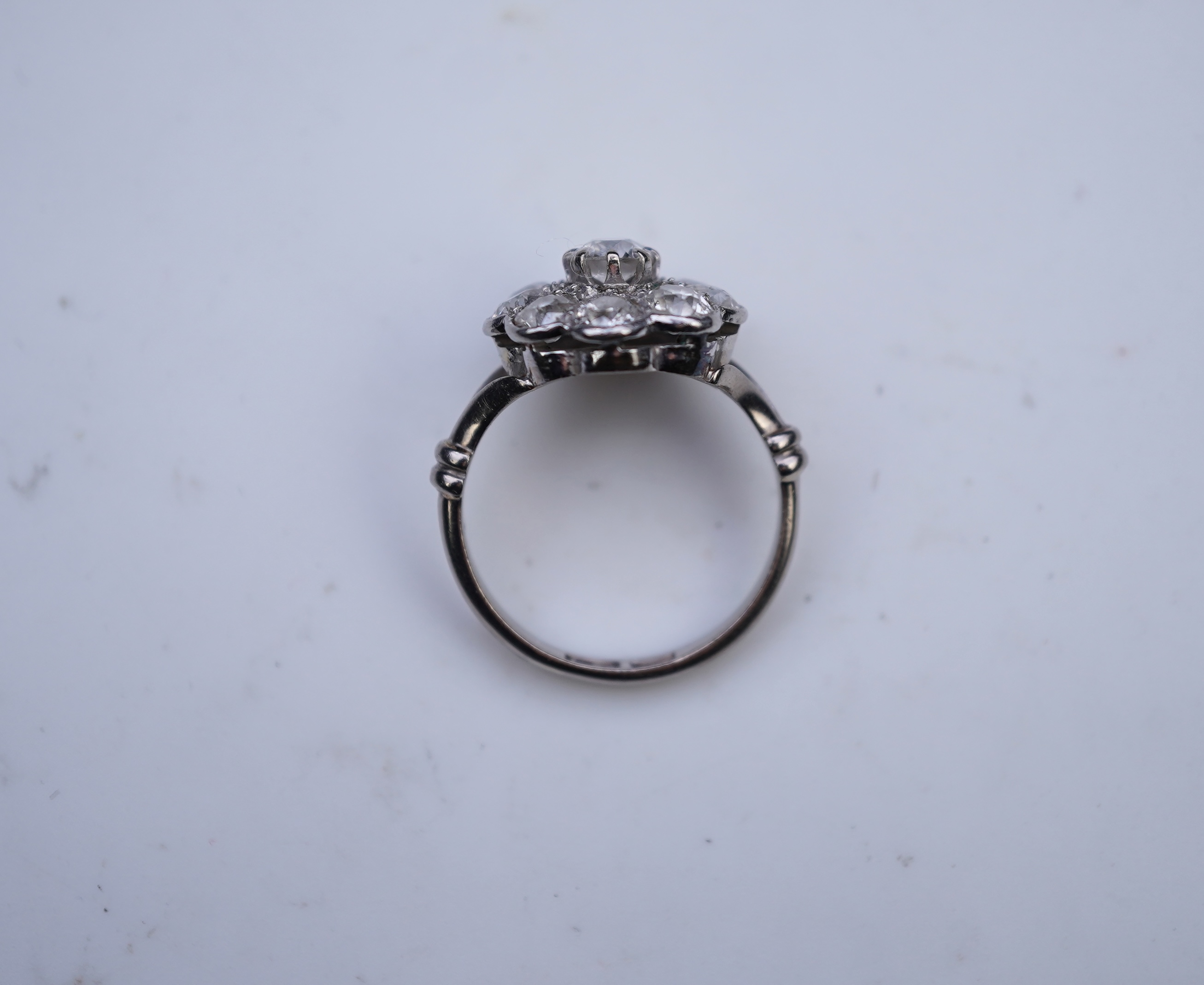 A diamond cluster ring, early 20th century